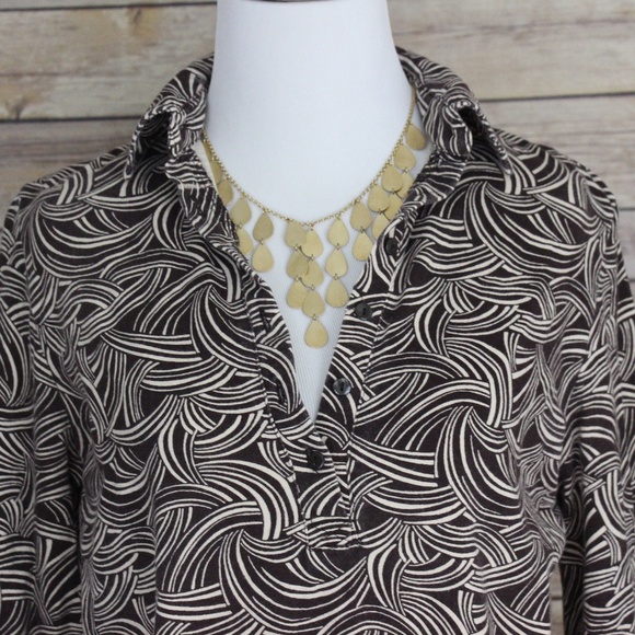 LIZ LANGE MATERNITY Brown and Beige Abstract Dress - Picture 2 of 8